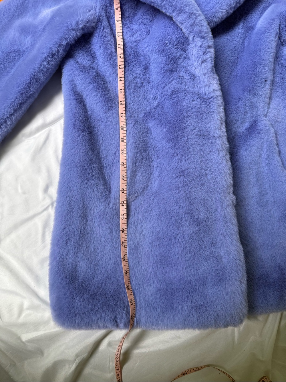 Donna Salyers Fabulous Furs Faux Fur Coat L Periwinkle Blue Plush Oversized - Picture 13 of 16
